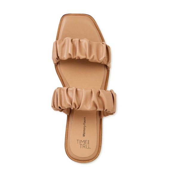 Time and Tru Shoes - Tan Time and Tru Women's Ruched Strap Sandals